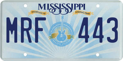 MS license plate MRF443