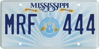 MS license plate MRF444