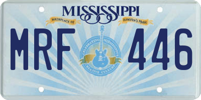 MS license plate MRF446