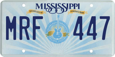 MS license plate MRF447