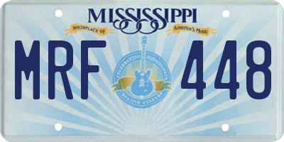 MS license plate MRF448