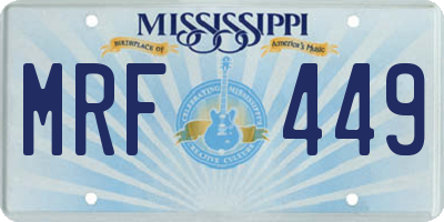 MS license plate MRF449