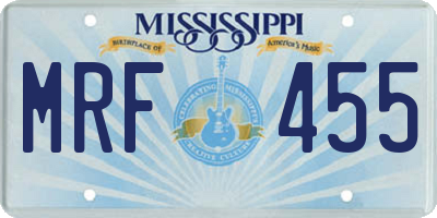 MS license plate MRF455