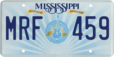 MS license plate MRF459