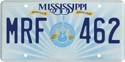 MS license plate MRF462