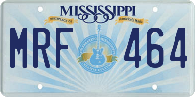 MS license plate MRF464