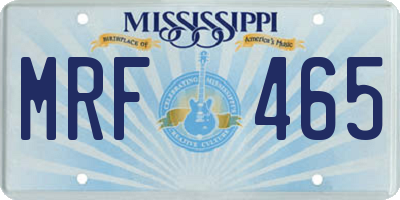 MS license plate MRF465