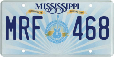 MS license plate MRF468