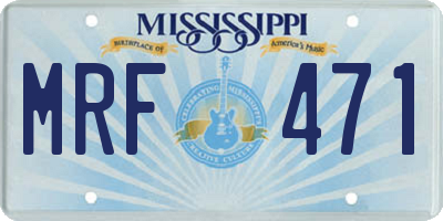 MS license plate MRF471