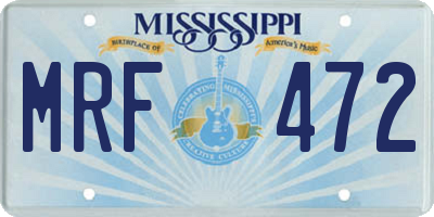 MS license plate MRF472