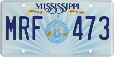 MS license plate MRF473