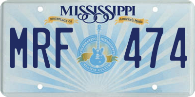 MS license plate MRF474