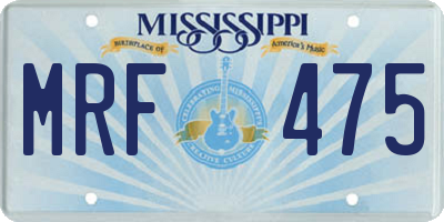 MS license plate MRF475
