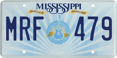 MS license plate MRF479