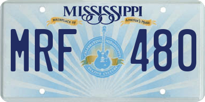 MS license plate MRF480