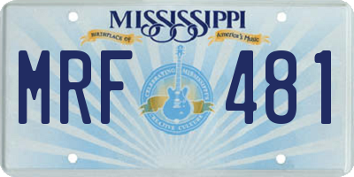 MS license plate MRF481