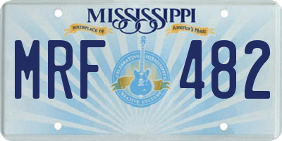 MS license plate MRF482