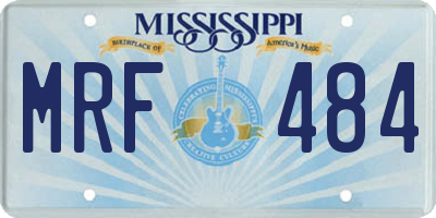 MS license plate MRF484