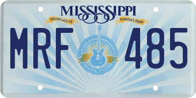 MS license plate MRF485