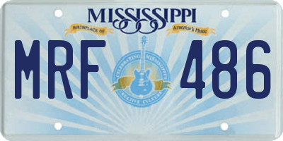MS license plate MRF486