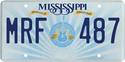 MS license plate MRF487
