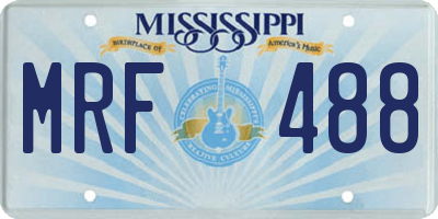 MS license plate MRF488