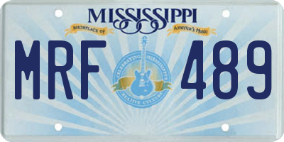 MS license plate MRF489