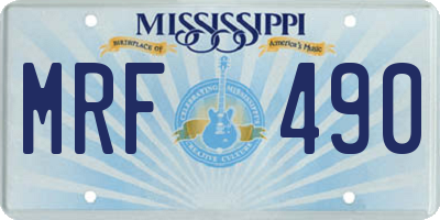 MS license plate MRF490