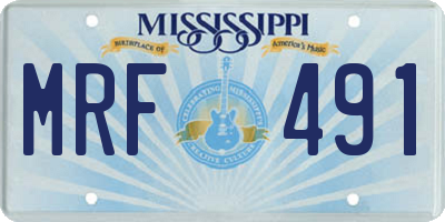 MS license plate MRF491