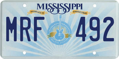 MS license plate MRF492