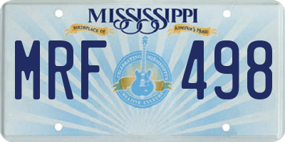 MS license plate MRF498
