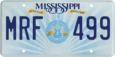 MS license plate MRF499