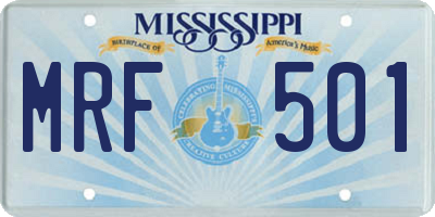 MS license plate MRF501