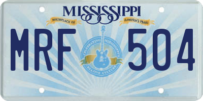 MS license plate MRF504