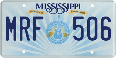 MS license plate MRF506