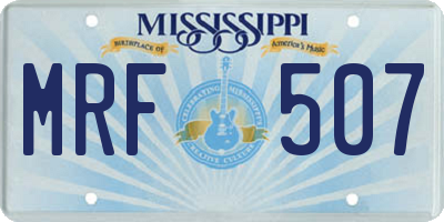 MS license plate MRF507