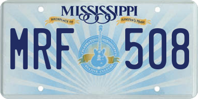 MS license plate MRF508