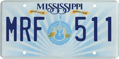 MS license plate MRF511