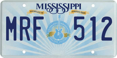 MS license plate MRF512
