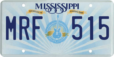 MS license plate MRF515