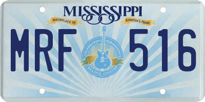 MS license plate MRF516