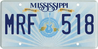 MS license plate MRF518