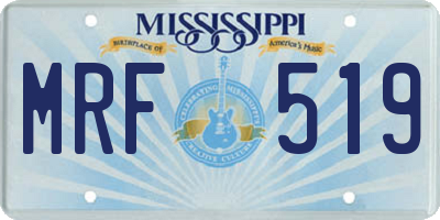 MS license plate MRF519