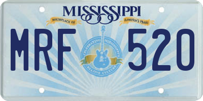 MS license plate MRF520