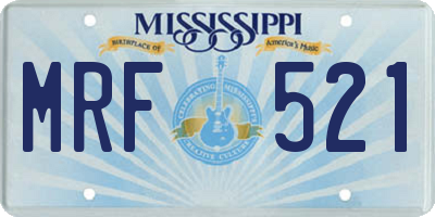 MS license plate MRF521