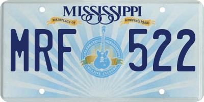 MS license plate MRF522