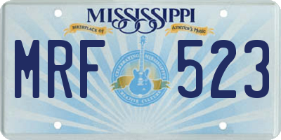 MS license plate MRF523