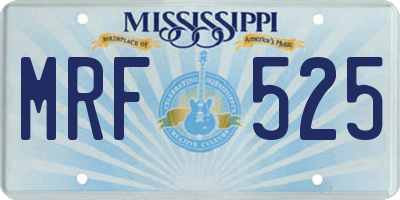 MS license plate MRF525