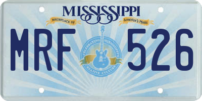 MS license plate MRF526