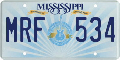 MS license plate MRF534